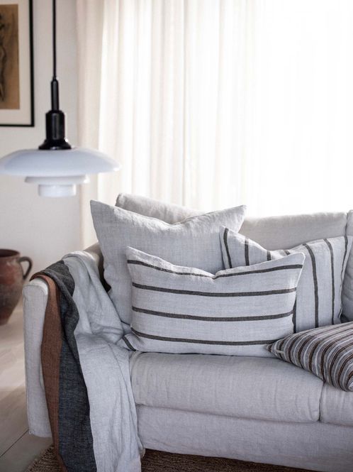 Hovedbilde Melvin cushion cover - 50x50 Taupe stripe/ Tell ...