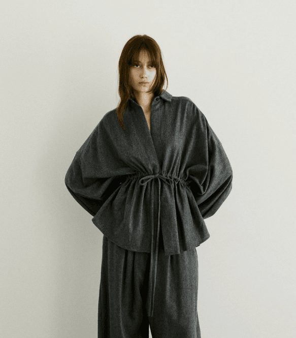 Hovedbilde TheLatest DALIDA FLANNEL WOOL SHIRT - LIGHT GREY