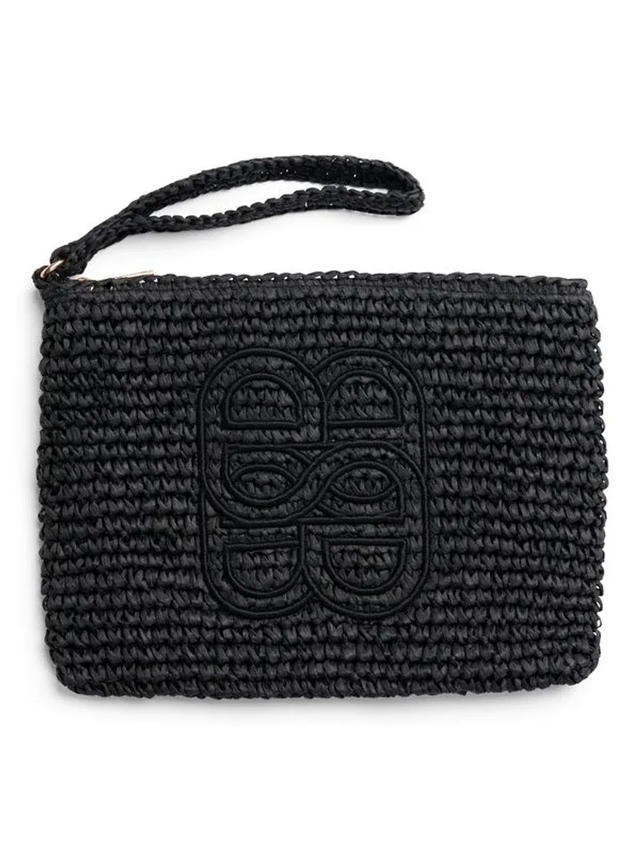 Mim Straw Clutch Black/ Ella&il
