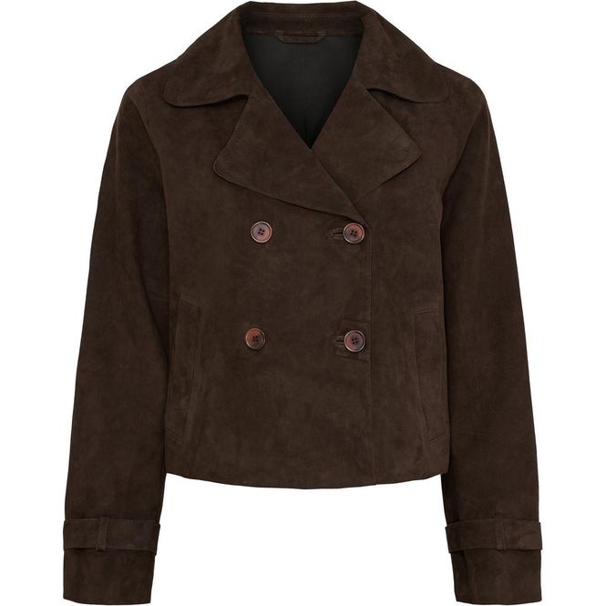 Hovedbilde Suede Short Trenchcoat 11338. Dark Chocolate ...