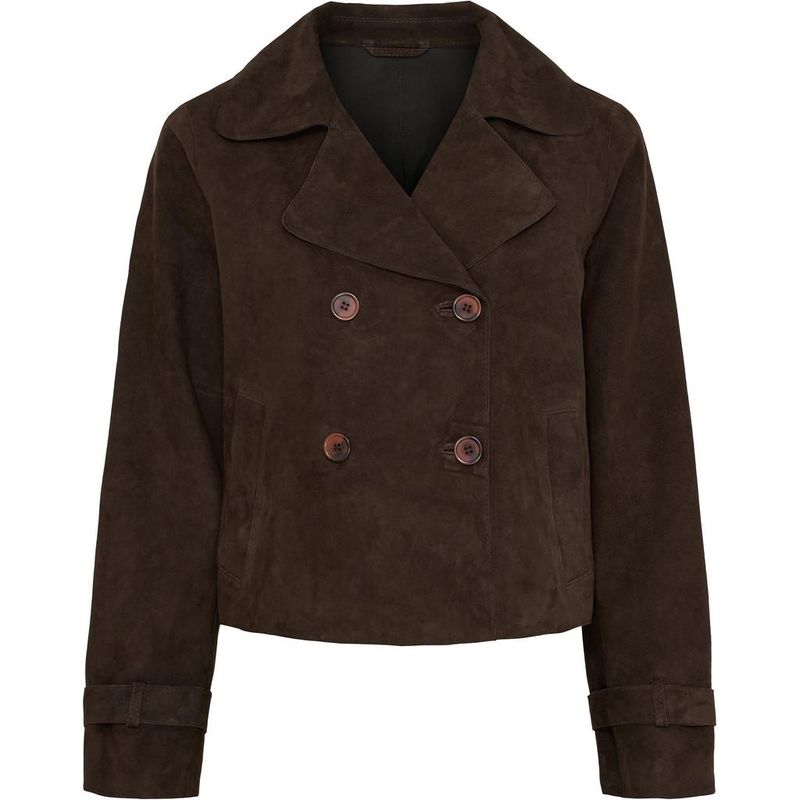 Suede Short Trenchcoat 11338. Dark Chocolate Brown. Notyz