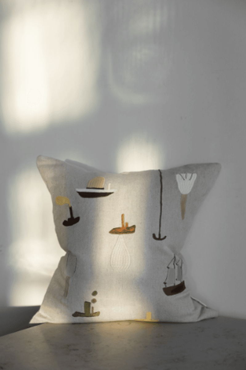 SAIL WITH ME EMBROIDERED CUSHION COVER/ Fine Little Day
