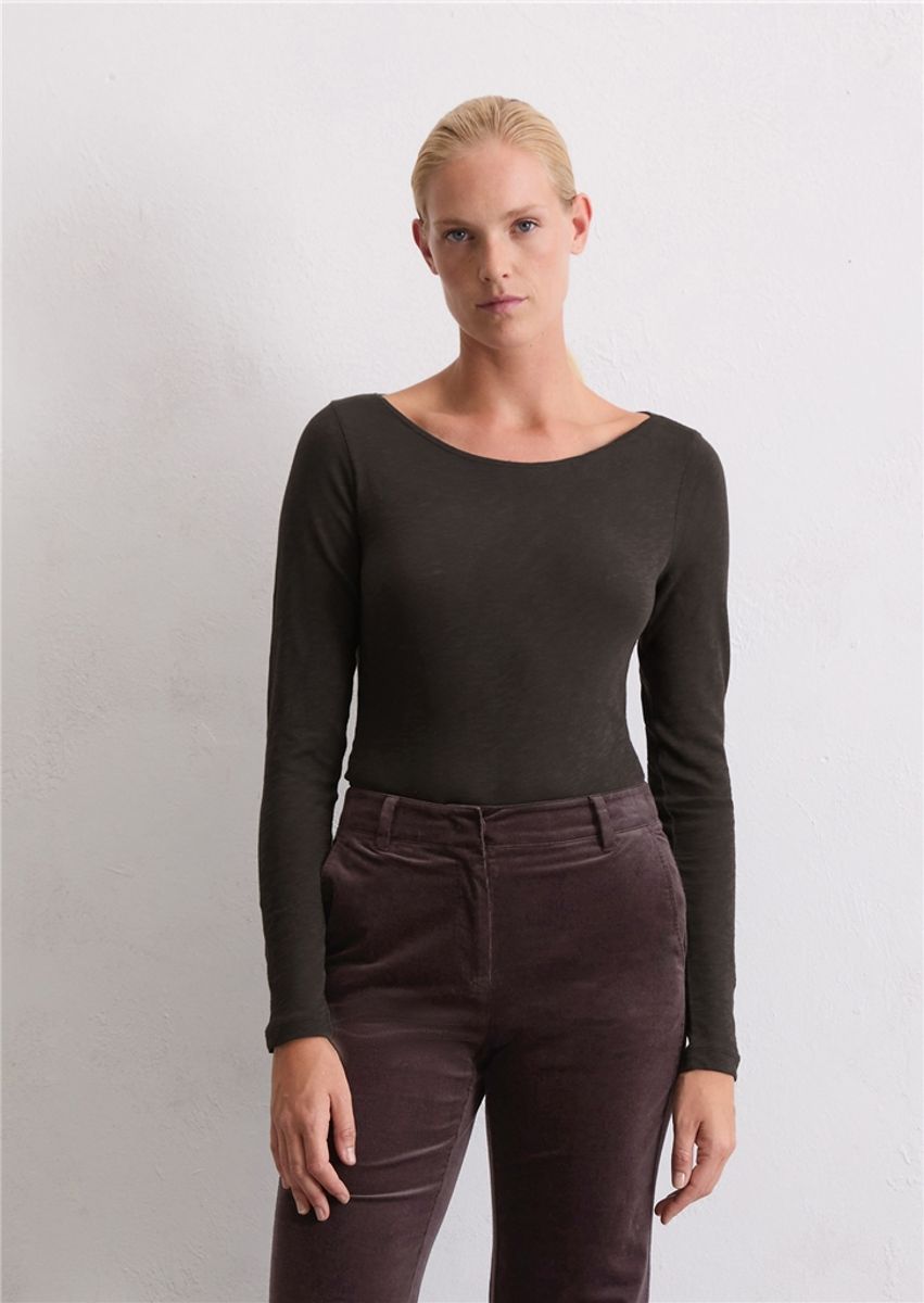 Longsleeve regular dark coffee/ Marc O'Polo