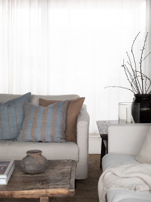 Hovedbilde Melvin cushion cover - 50x50 Beige stripe/ Tell ...