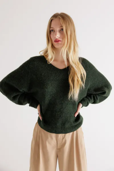 Bilde av Elina v-genser sort, Woodling