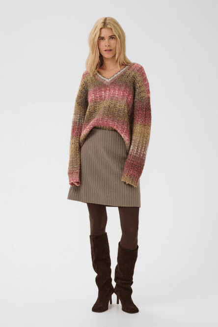 Hovedbilde Culture CUkeke Skirt - Taupe Stripe - Nature