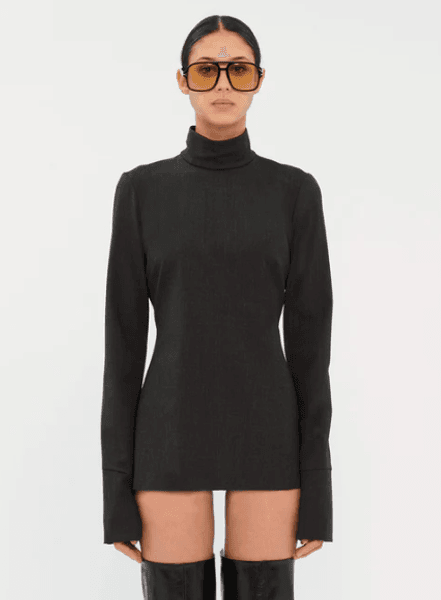Hovedbilde CLIO - WOOL TOP WITH LONG SLEEVES BLACK/ ...