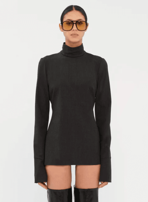 CLIO - WOOL TOP WITH LONG SLEEVES BLACK/ TheLatest