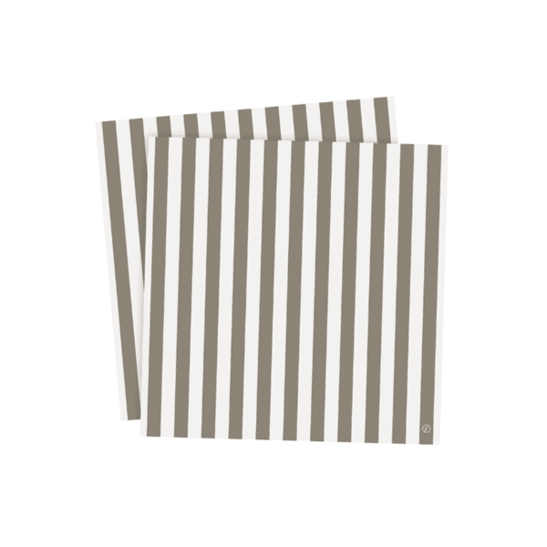 Hovedbilde Servett 33x33 randig mullvad/vit /Ernst