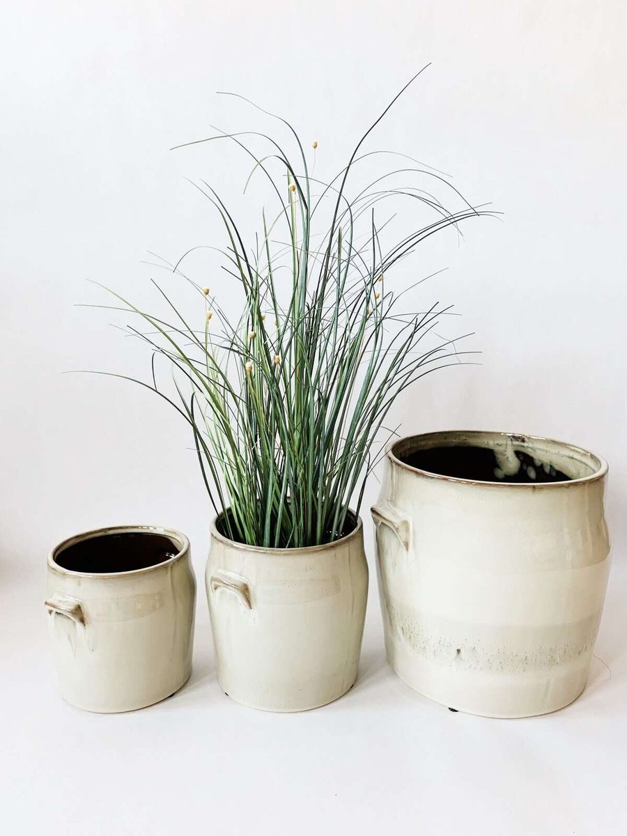 Keramikk krukke S 14,5×14 cm creme/ Trend