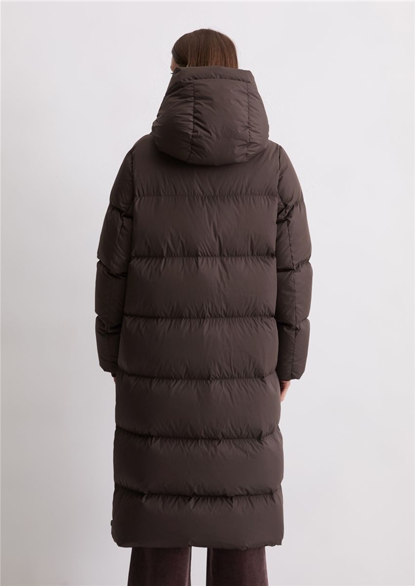 Puffer down hooded coat dark coffee/ Marc O`polo