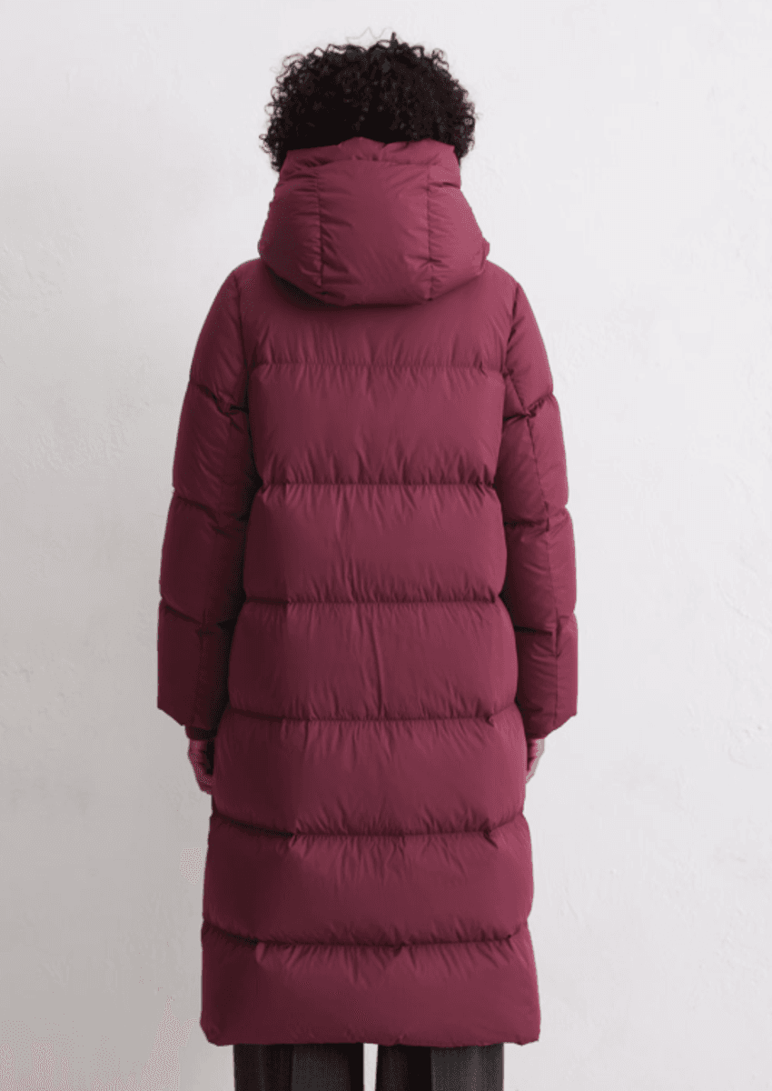 Puffer down hooded coat aubergine red/ Marc O`polo