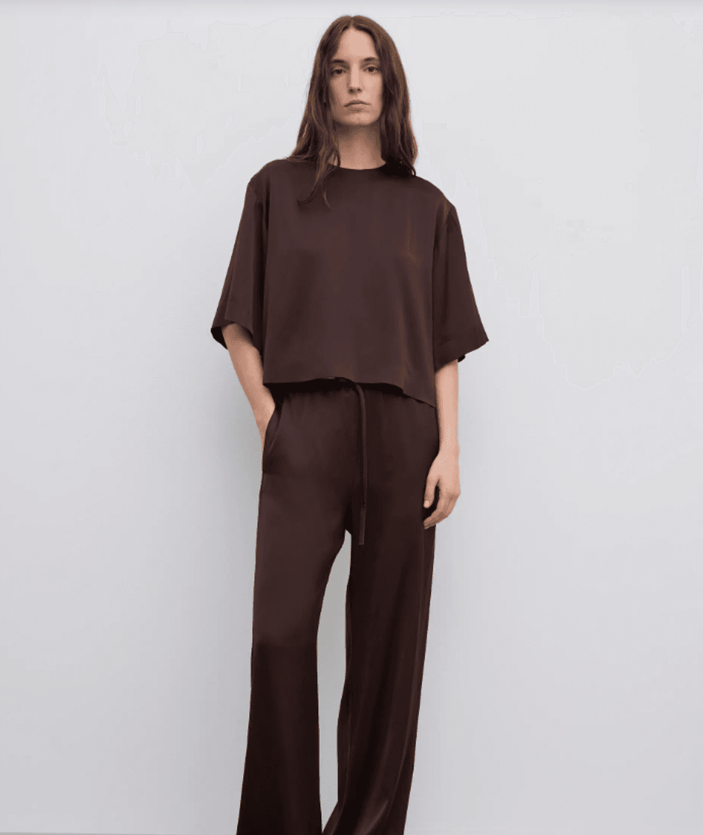Woven fluid t-shirt Chocolate Brown/ Dagmar