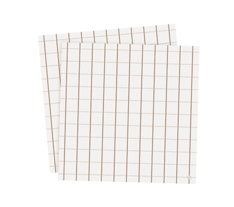 Serviett 33x33 cm, rutete hvit/kola/ Ernst