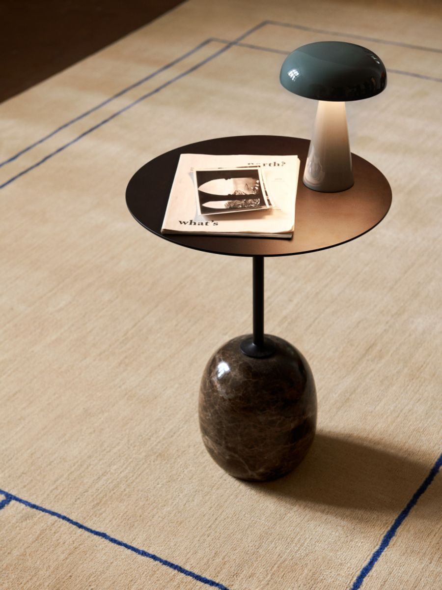 Lato Side Table LN8 Round Ø40 H50 cm Emperador marble base Steel
