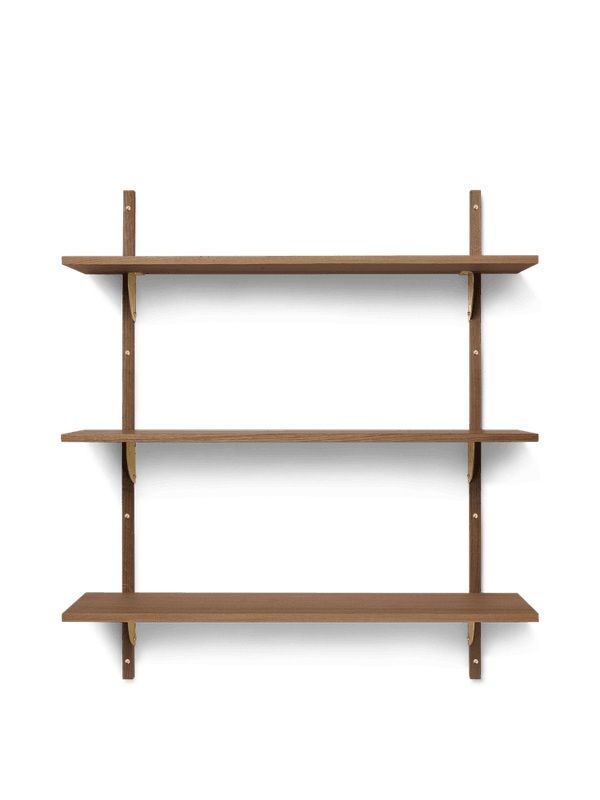 Sector Shelf Triple/Wide - Smoked Oak/Brass/ Ferm Living