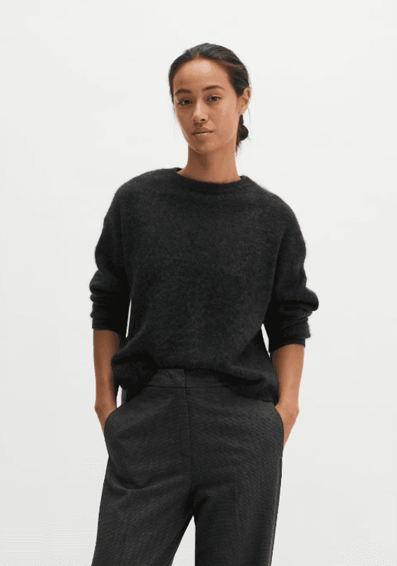 Marc O`Polo Cozy, loose-fitting sweater - Coal Grey Melange