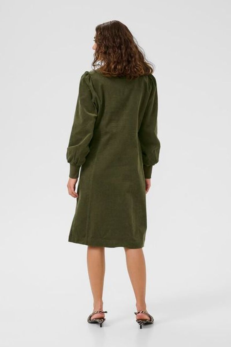 CUula Rhaena short Kordfløyelkjole Burnt Olive - Green/ Culture