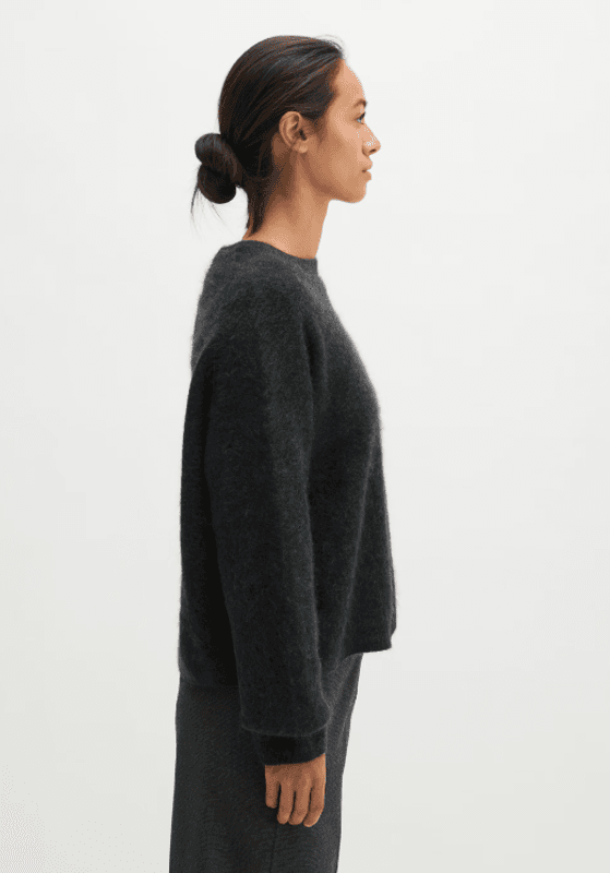Marc O`Polo Cozy, loose-fitting sweater - Coal Grey Melange