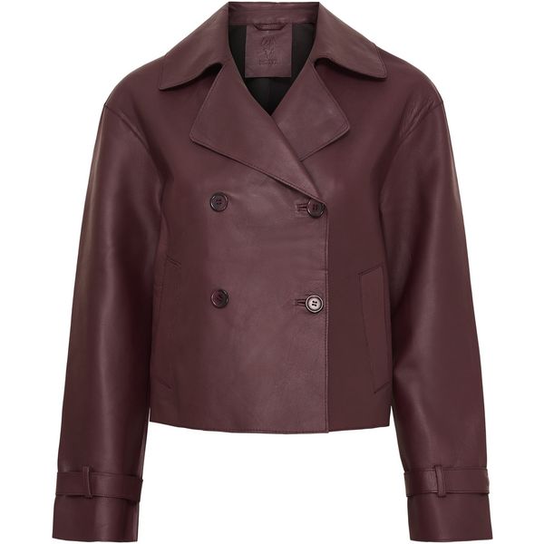 Hovedbilde Short Leather Trenchcoat Bordeaux/ Notyz