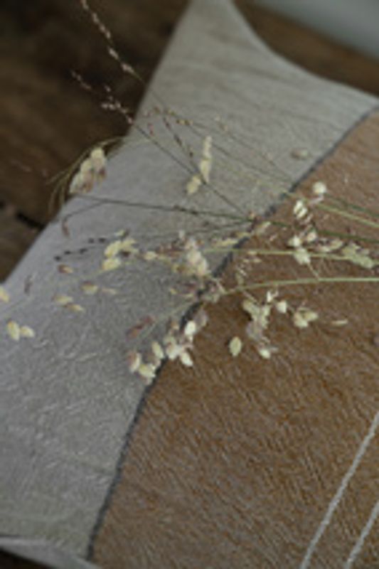 Kuddfodral 50x50cm halvlinne kola/natur/ Ernst