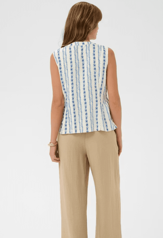 Culture CUhollie Top - Blue/White Graphic