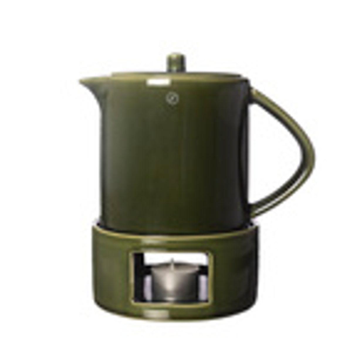 Glöggkanna med värmare grön glaserad/ Ernst