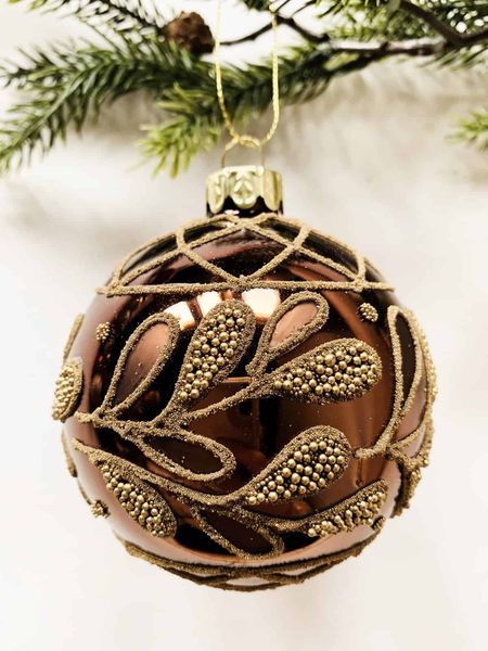 Hovedbilde Julekule klassisk d 8 cm brun/ trend Design