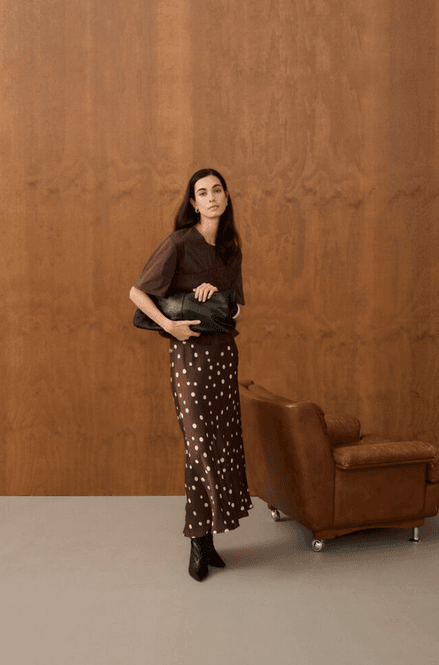 Hovedbilde Culture CUdotty Berna Skirt - Brown/Whitecap Dot ...