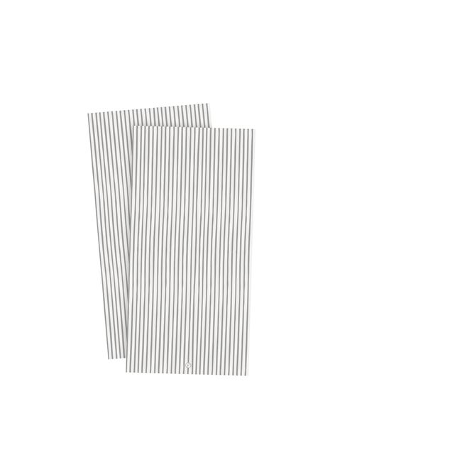 Hovedbilde Servett 10x20cm vit m grå rand/ Ernst